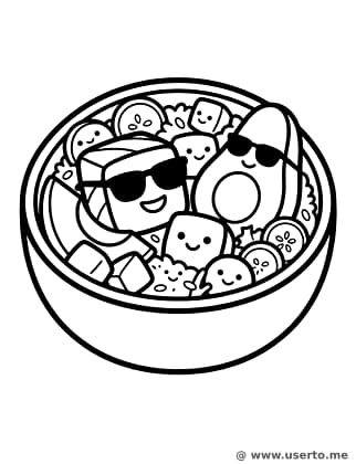 Sonnige hawaiianische Poke-Bowl