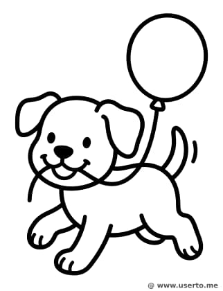 풍선 든 강아지