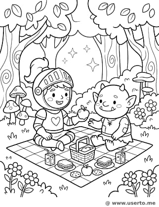 Das Wald-Picknick des Ritters