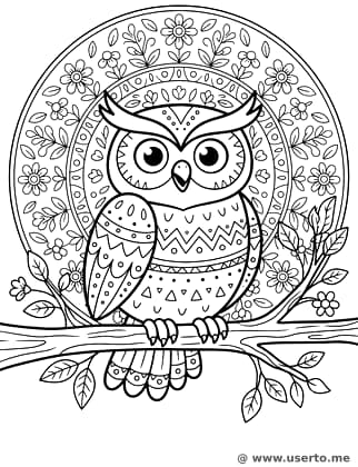 Mexican Alebrije Owl Mandala