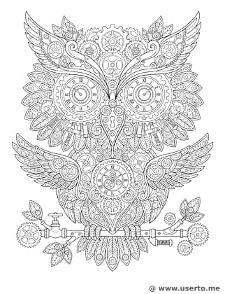 Mandala de Búho Mecánico