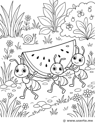 El Banquete de Sandía del Equipo de Hormigas