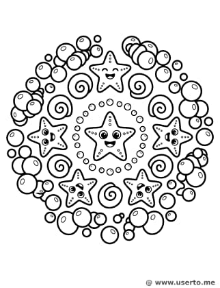 Mandala de Estrela-do-Mar Sorridente