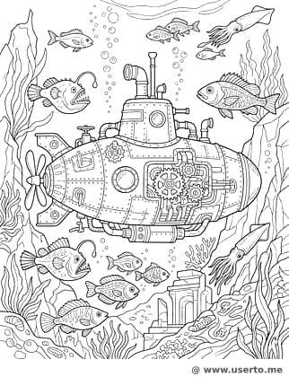 Steampunk-Tiefsee-U-Boot