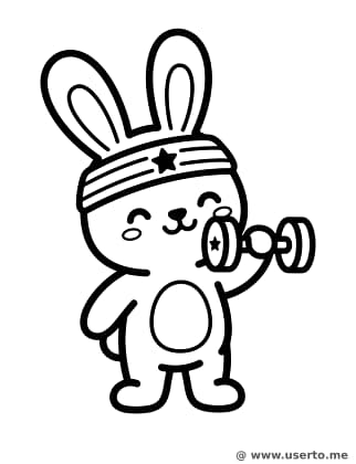 Bunny Lifting Weights