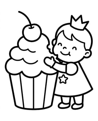 Princess Eating Cupcake
