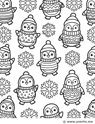 Padrão de Tricô de Pinguins do Ártico