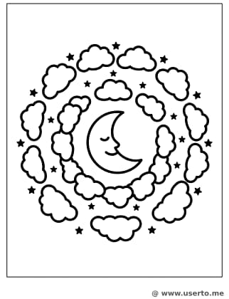 Lua Dorminhoca e Nuvens