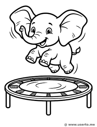 Trampolinspaß für das Elefantenbaby