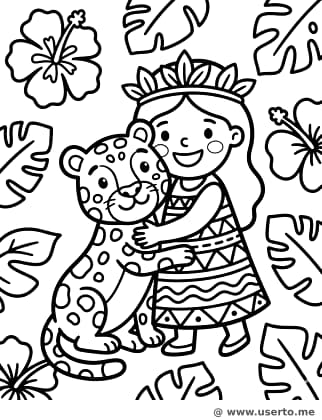 Dschungelprinzessin und ihr Jaguar-Freund