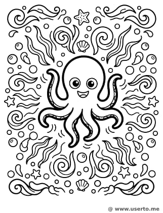 Tanzender Oktopus Meeresalgen-Muster