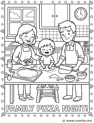 가족 피자 파티