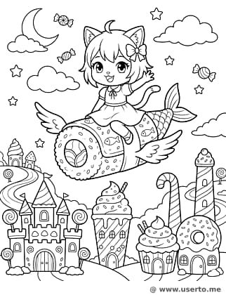 고양이 소녀의 초밥 하늘 여행