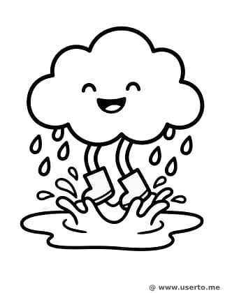 Der Pfützensprung der glücklichen Regenwolke