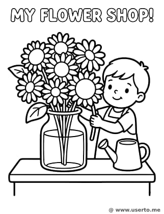 Florista alegre fazendo um buquê
