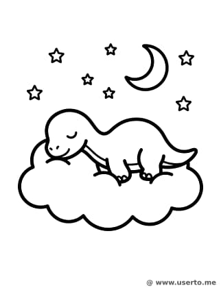 Sleepy Long-Neck on a Cloud
