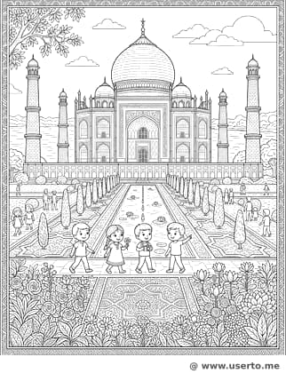 우아한 타지마할 정원