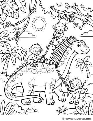 Dino-Cabeleireiro na Floresta